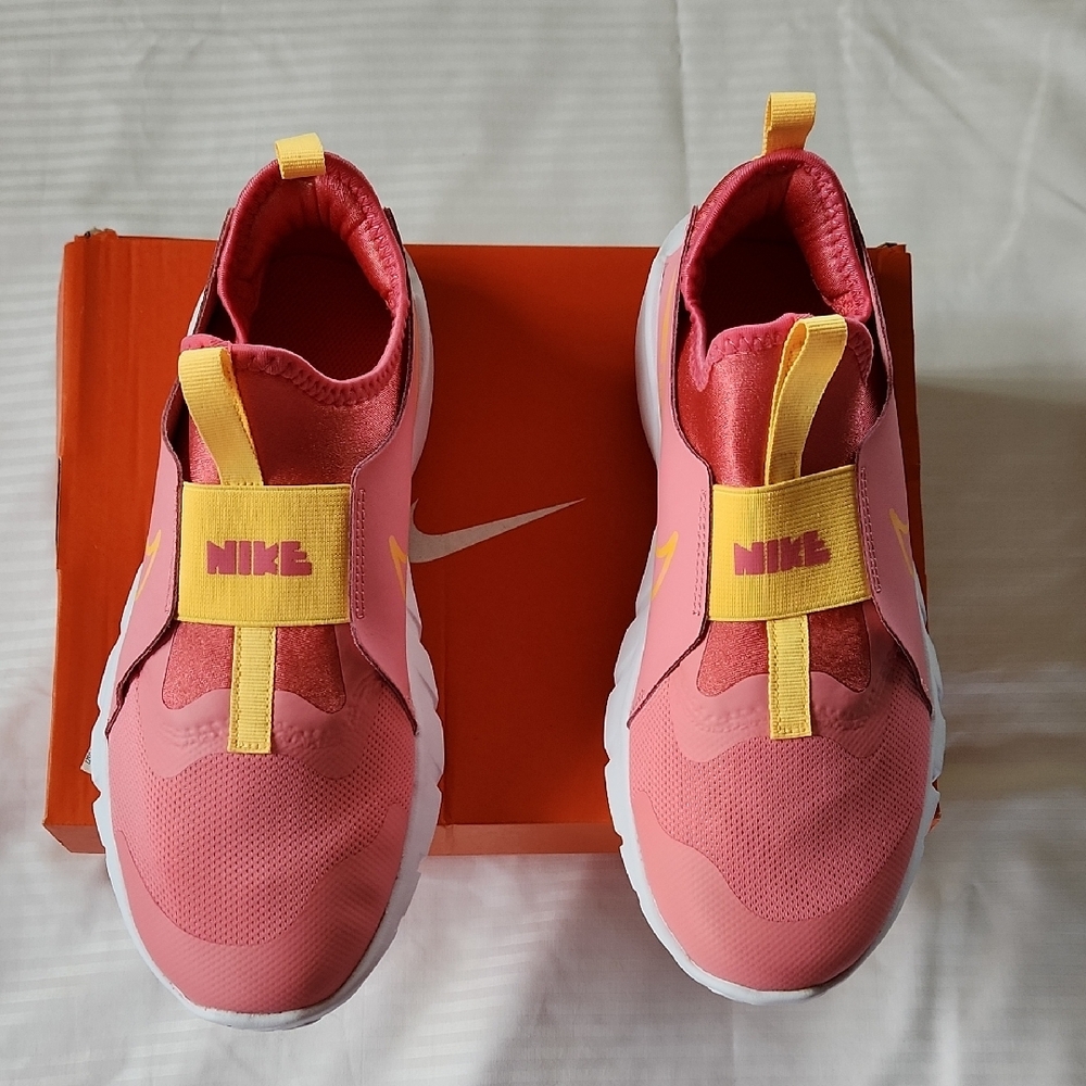 Nike Pink and Yellow Sneakers with Slip-On Design